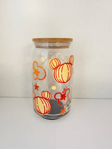 Pumpkin Patch Glass Can