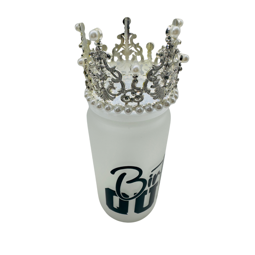 Birthday Queen (16oz Frosted Glass Can)