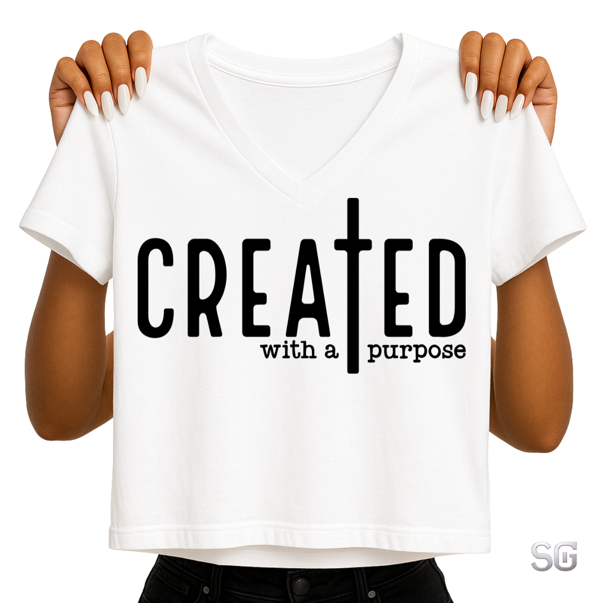 Created with a Purpose Black (CF07A) DTF Transfer