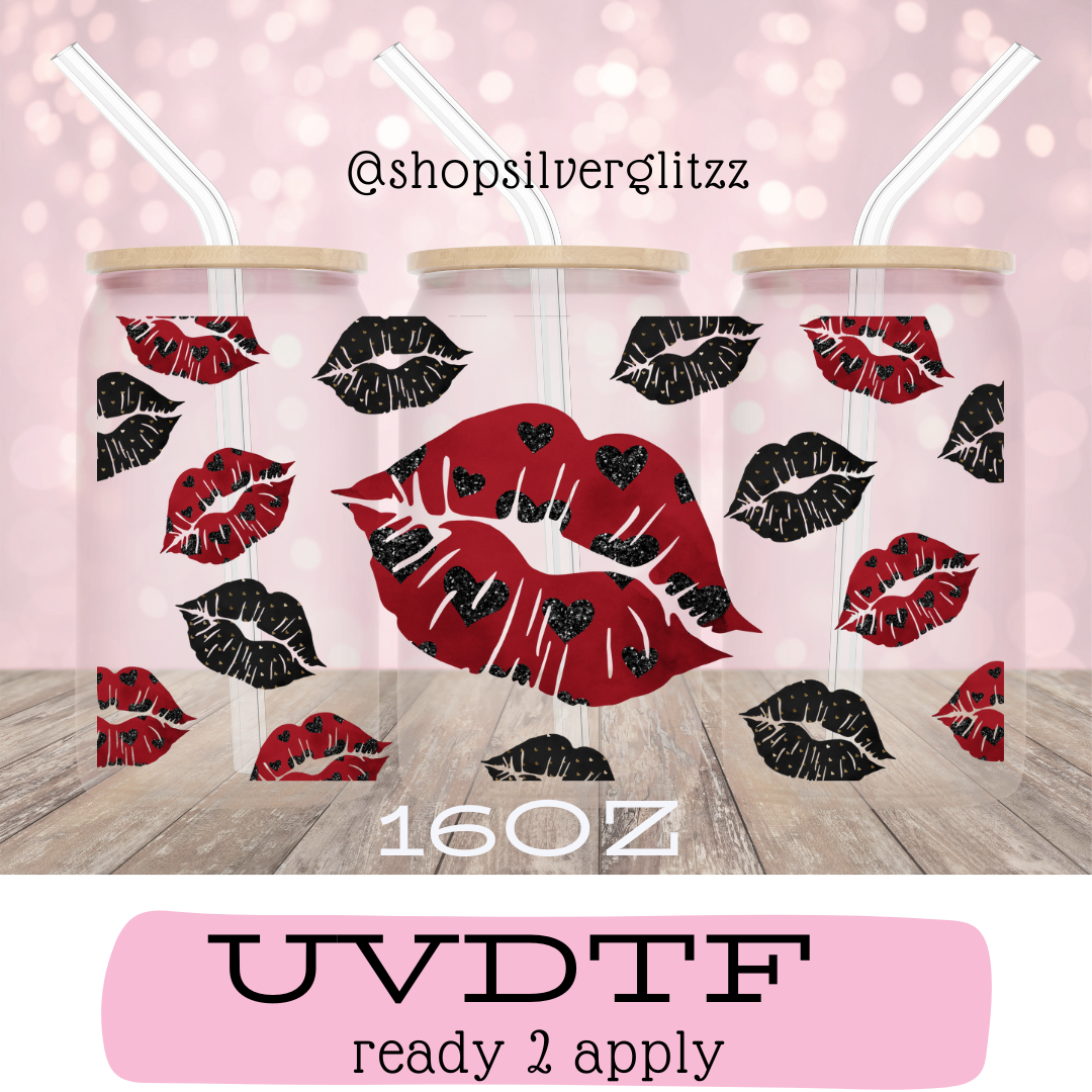 Red n Black Lips UVDTF Cup Wrap (UV141)